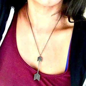 Torchlight Silver Chevron Arrow Necklace